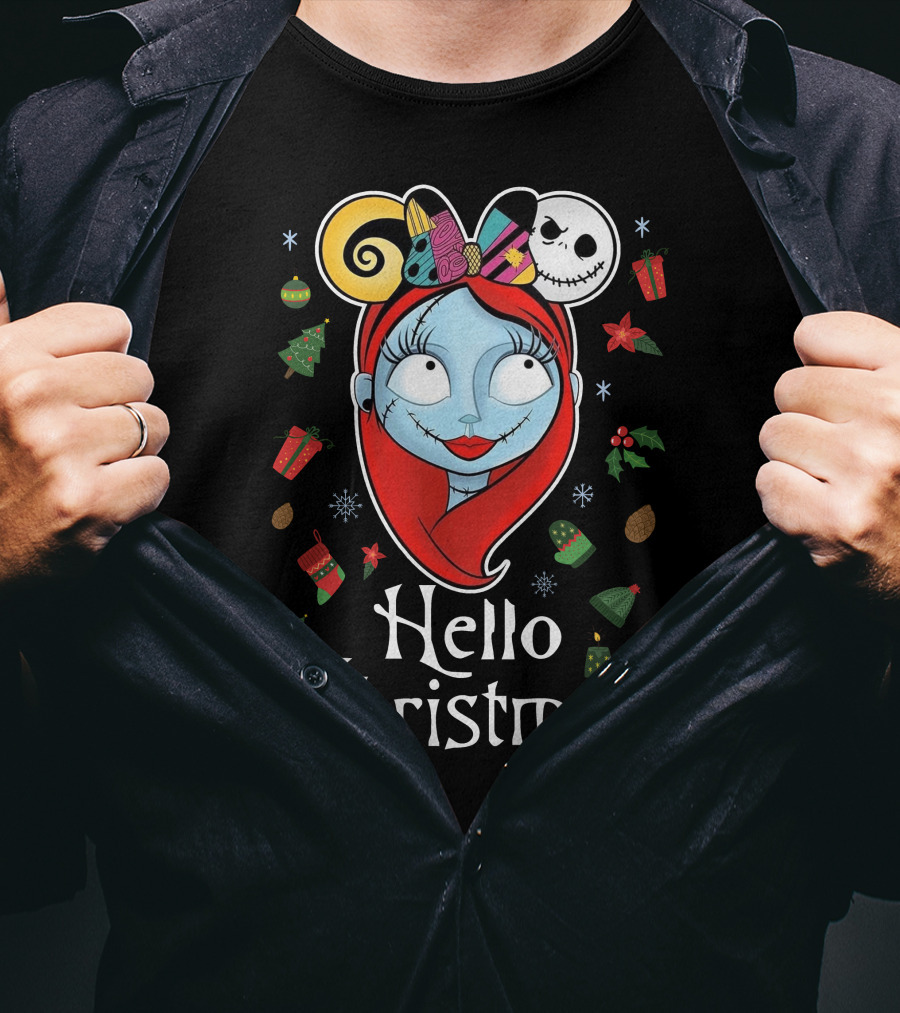 Hello Christmas Nightmare Inspired Sally Jack Skellington Holiday T-Shirt