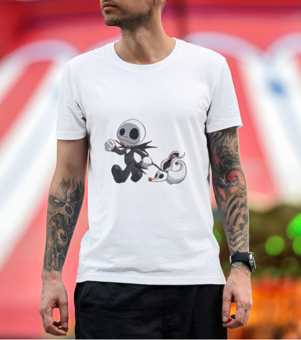 Premium T-Shirt: Jack Skellington and Zero Nightmare Before Christmas T-Shirt Jack Skellington and Zero Nightmare Before Christmas T-Shirt