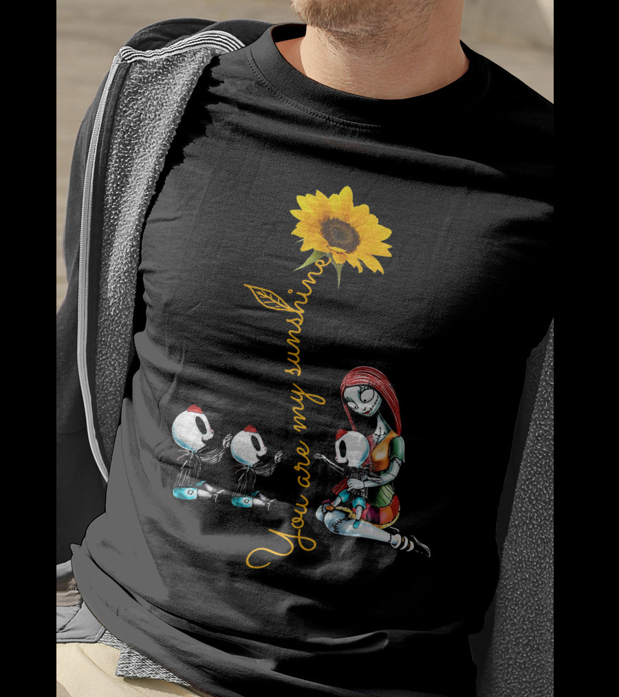 3 Boys You Are My Sunshine Sunflower With Characters In Love Hug T-Shirt