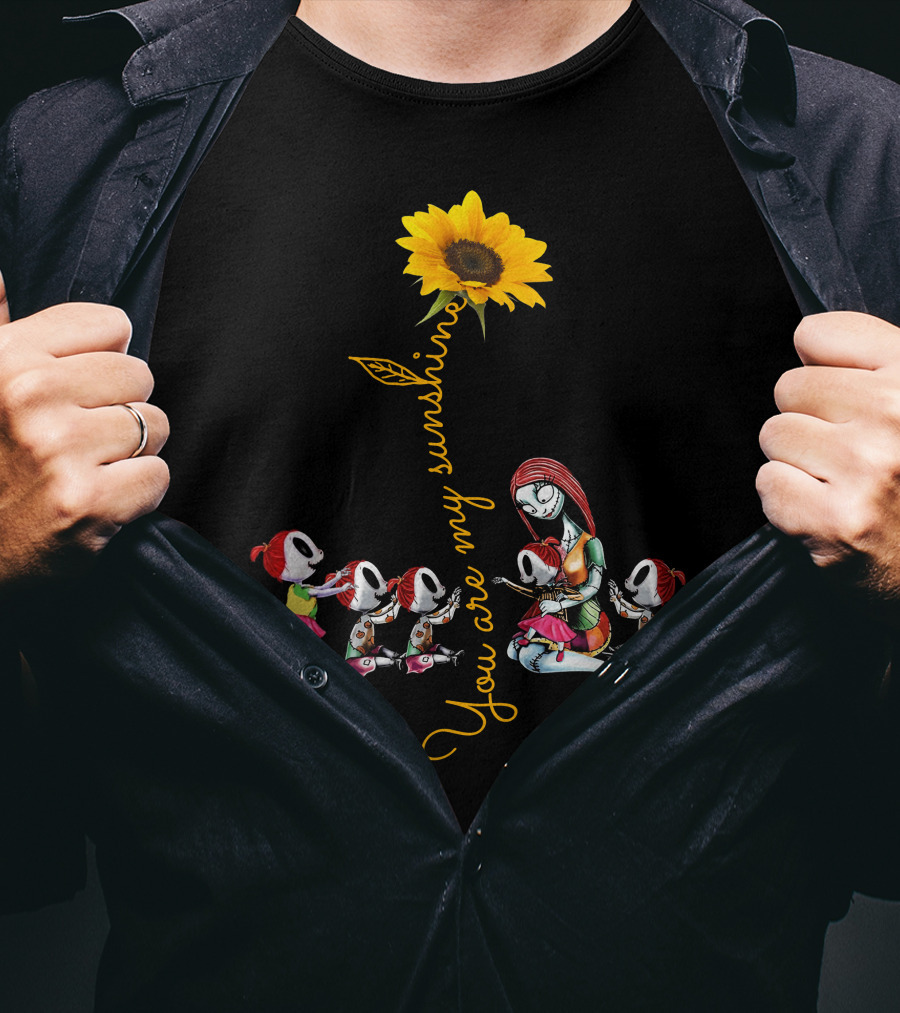 5 Girls You Are My Sunshine Sunflower Skeletons T-Shirt