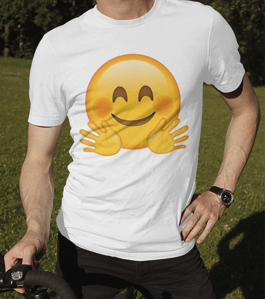 Hugging Face Smiley Emoji With Hands T-Shirt