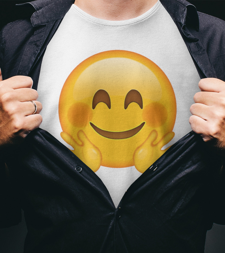 Hugging Face Smiley Emoji With Hands T-Shirt