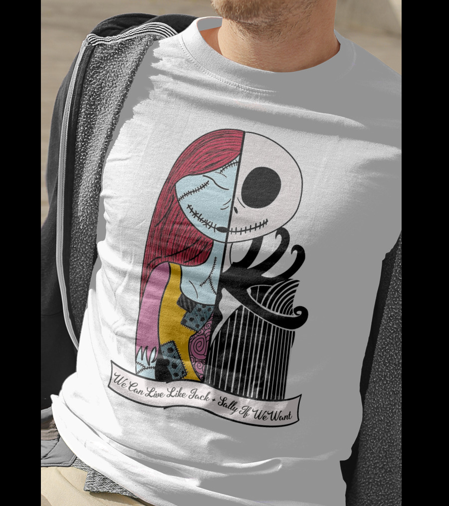 Jack Skellington And Sally Blink 182 We Can Live Like Jack Sally If We Want T-Shirt