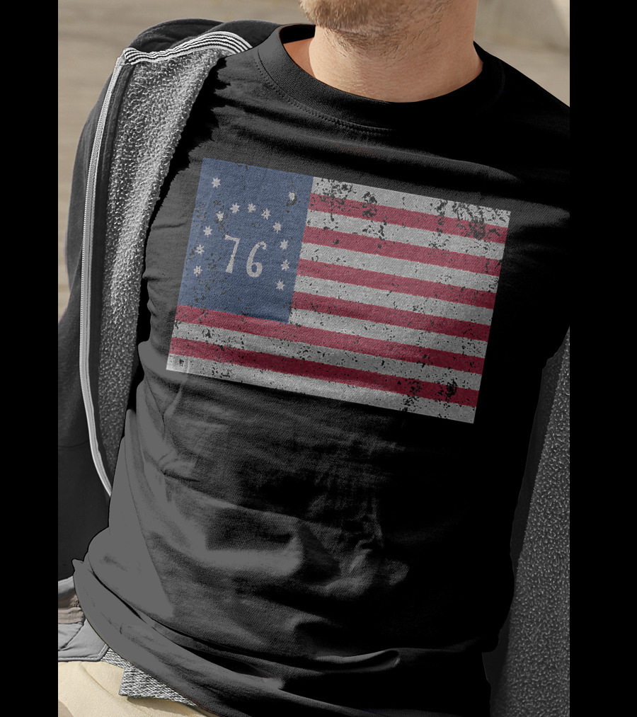 American Bennington Flag 76 United States Of America 1776 T-Shirt