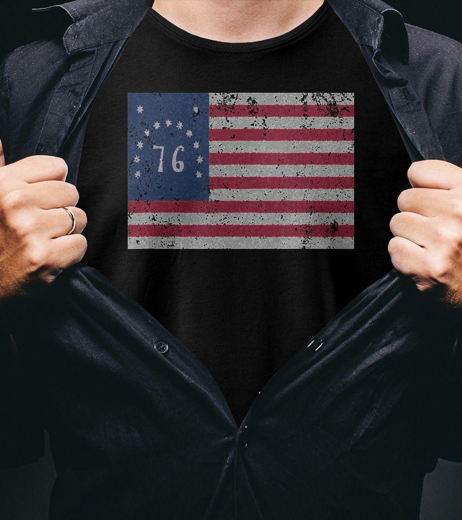 American Bennington Flag 76 United States Of America 1776 T-Shirt