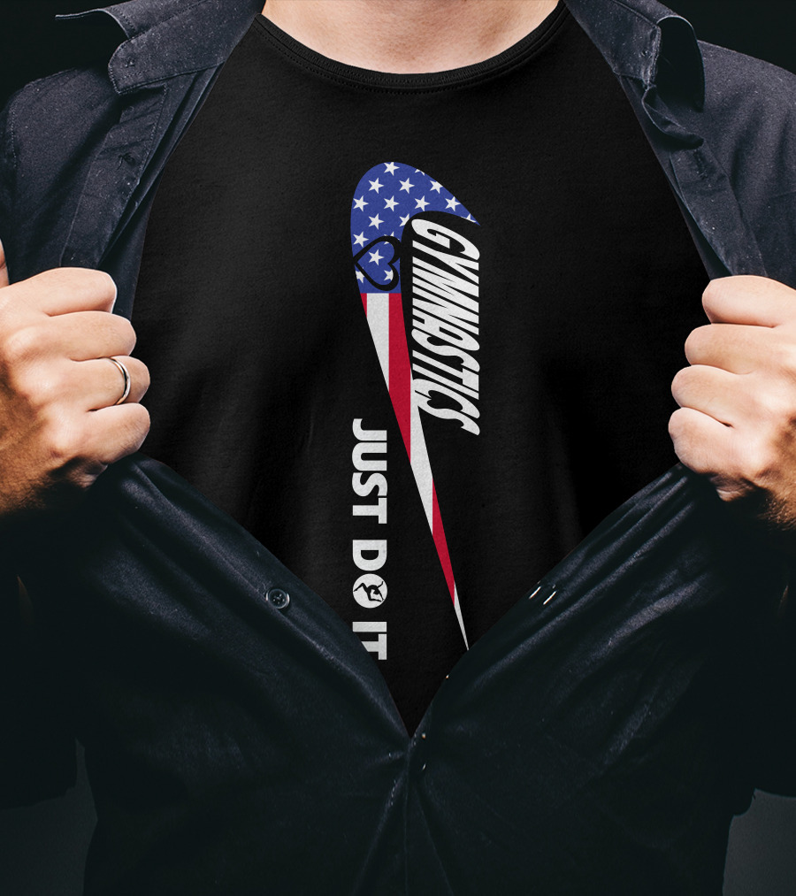 Gymnastics Just Do It American Flag T-Shirt