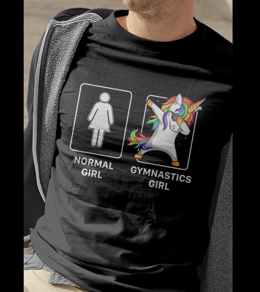 Normal Girl Gymnastics Girl Unicorn Dabbing T-Shirt