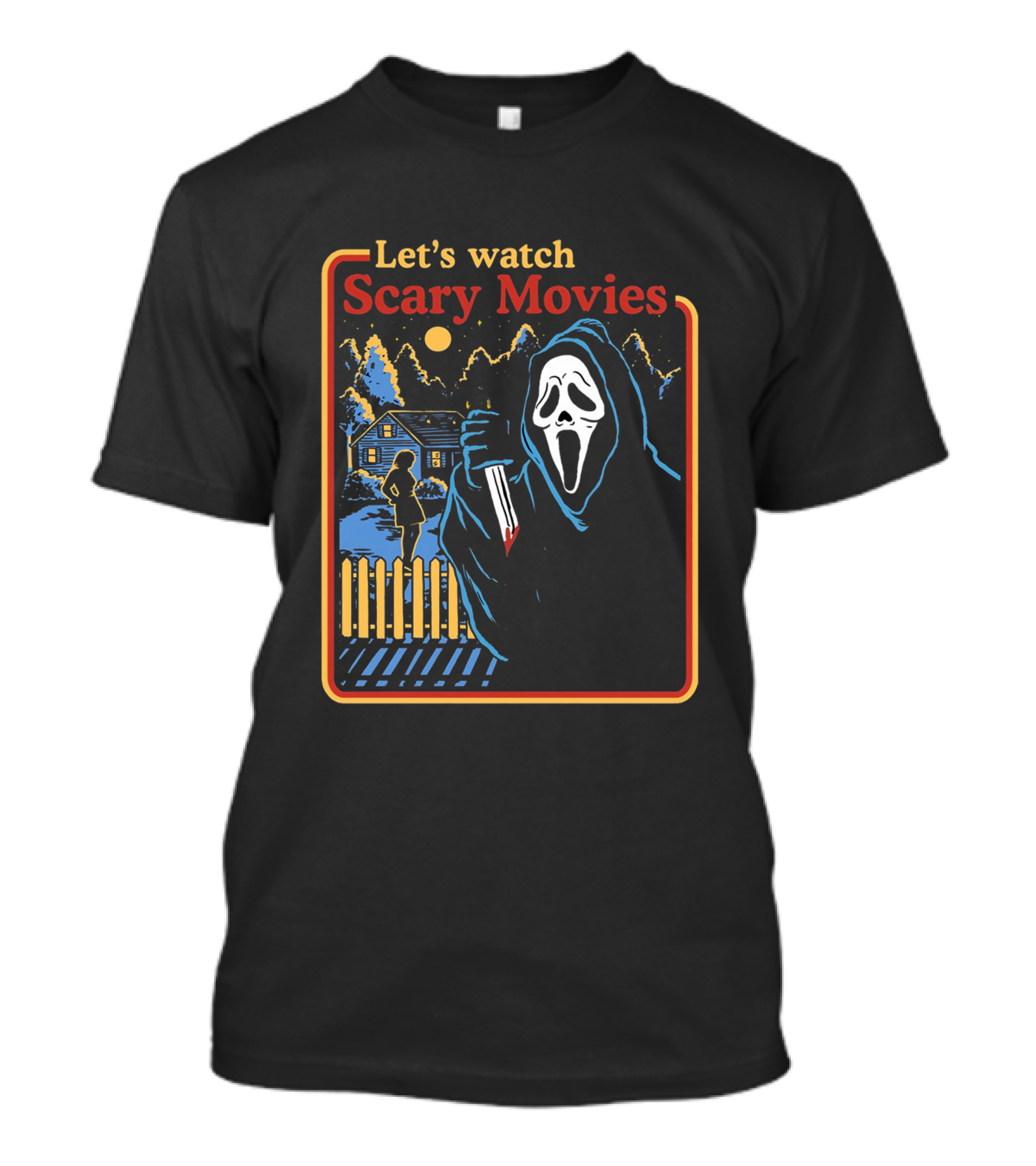Let's Watch Scary Movies Scream Horror T-Shirt