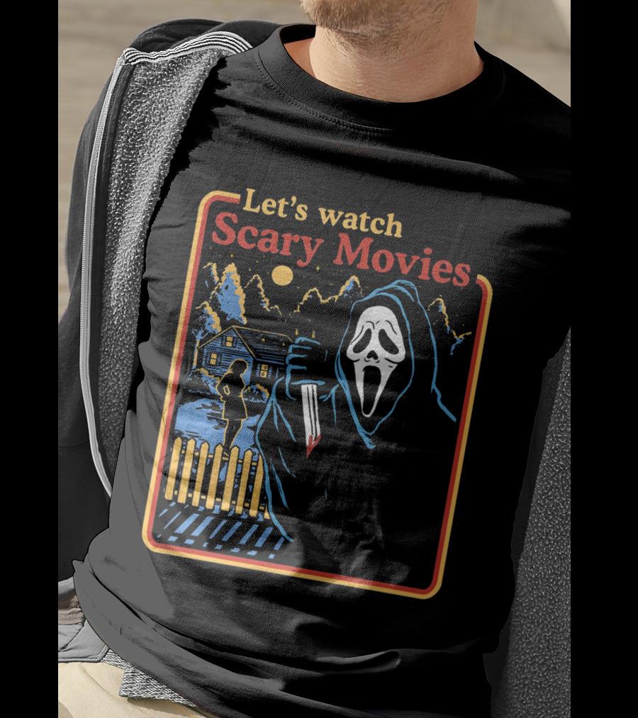 Let's Watch Scary Movies Scream Horror T-Shirt