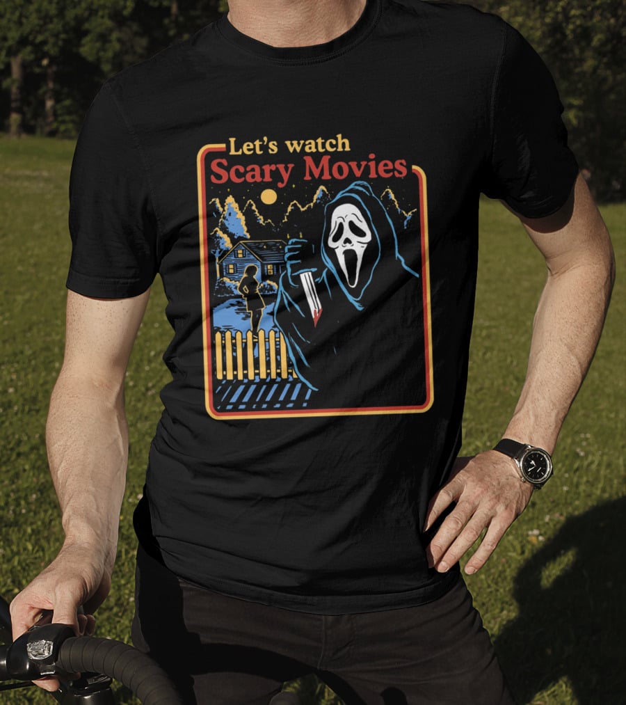 Let's Watch Scary Movies Scream Horror T-Shirt