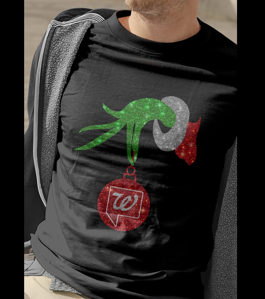 Glittery Green Hand With Walgreens Ornament Christmas Image T-Shirt