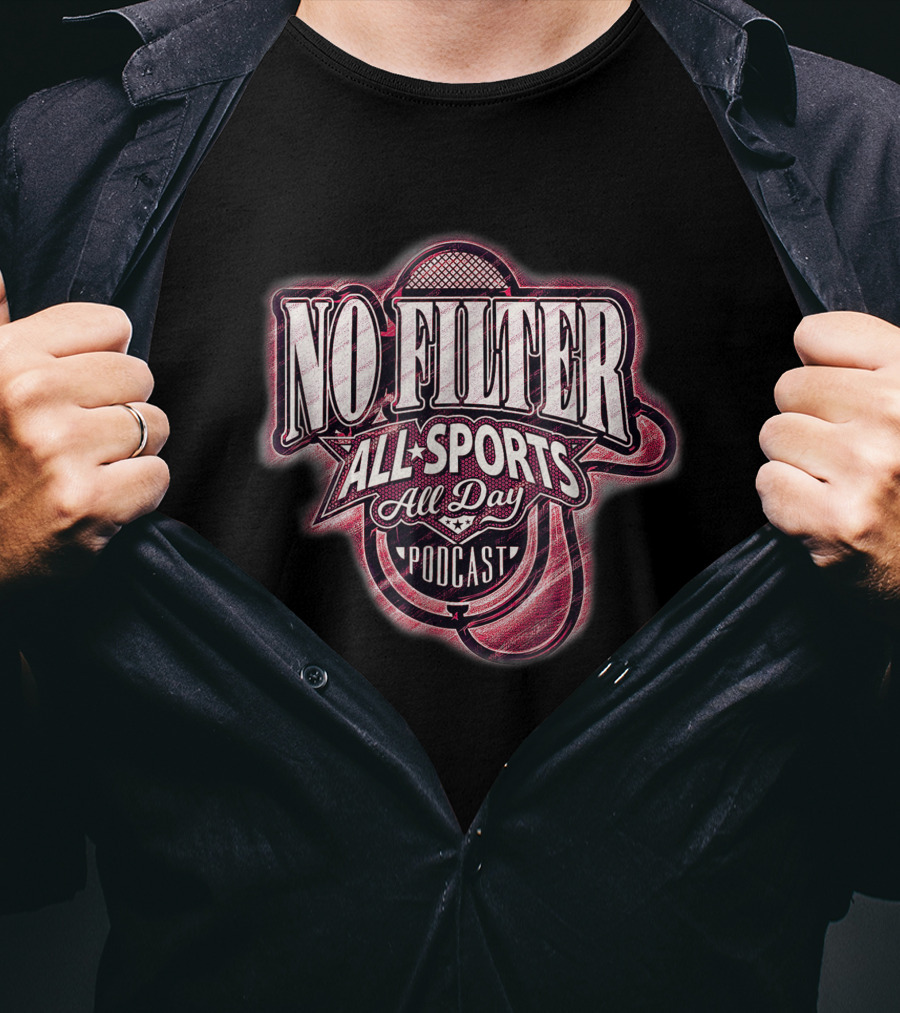 No Filter All Sports All Day Podcast Microphone Emblem T-Shirt