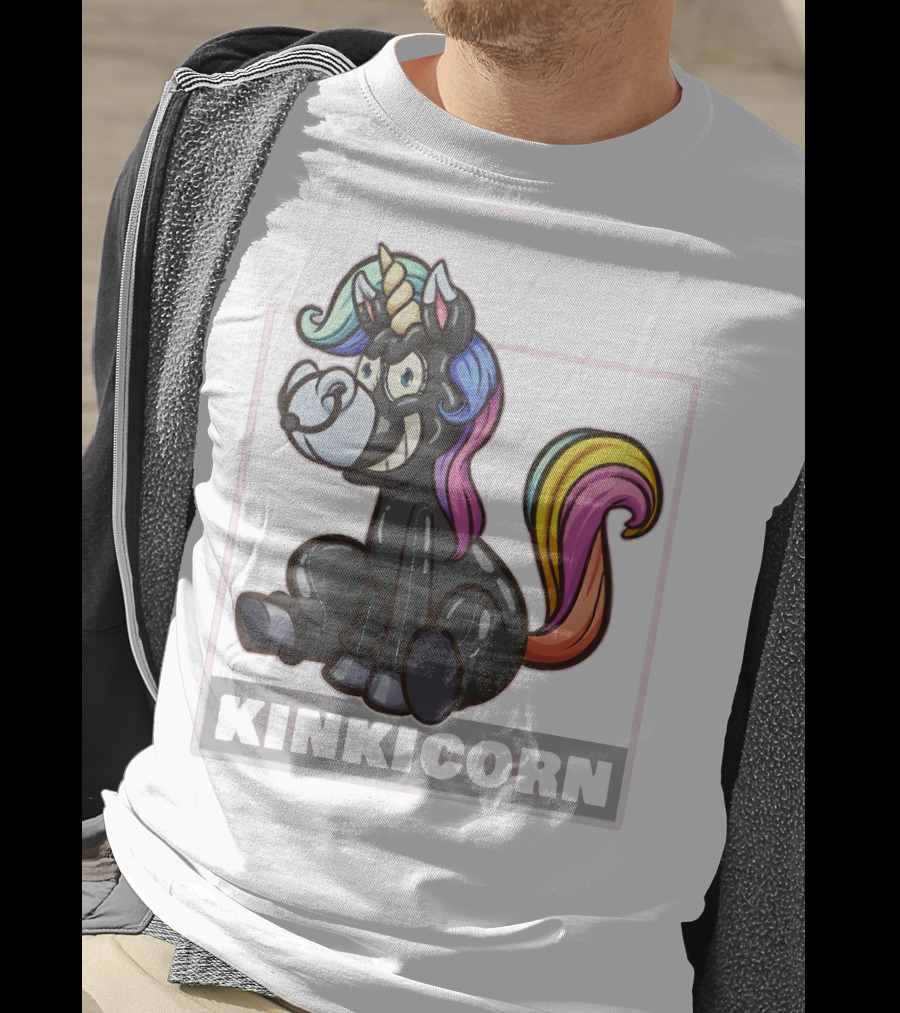 Kinkicorn Watts The Safeword Rainbow Unicorn Character T-Shirt