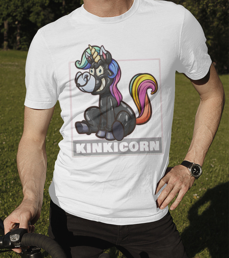 Kinkicorn Watts The Safeword Rainbow Unicorn Character T-Shirt