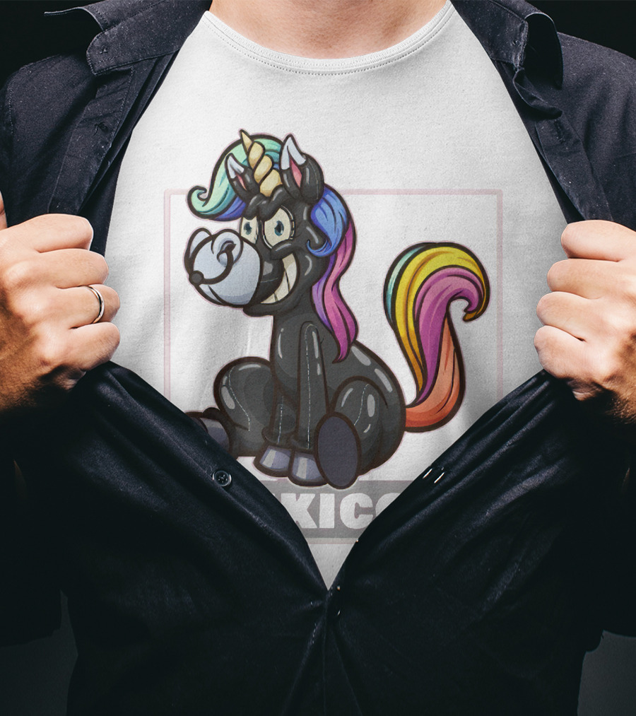 Kinkicorn Watts The Safeword Rainbow Unicorn Character T-Shirt