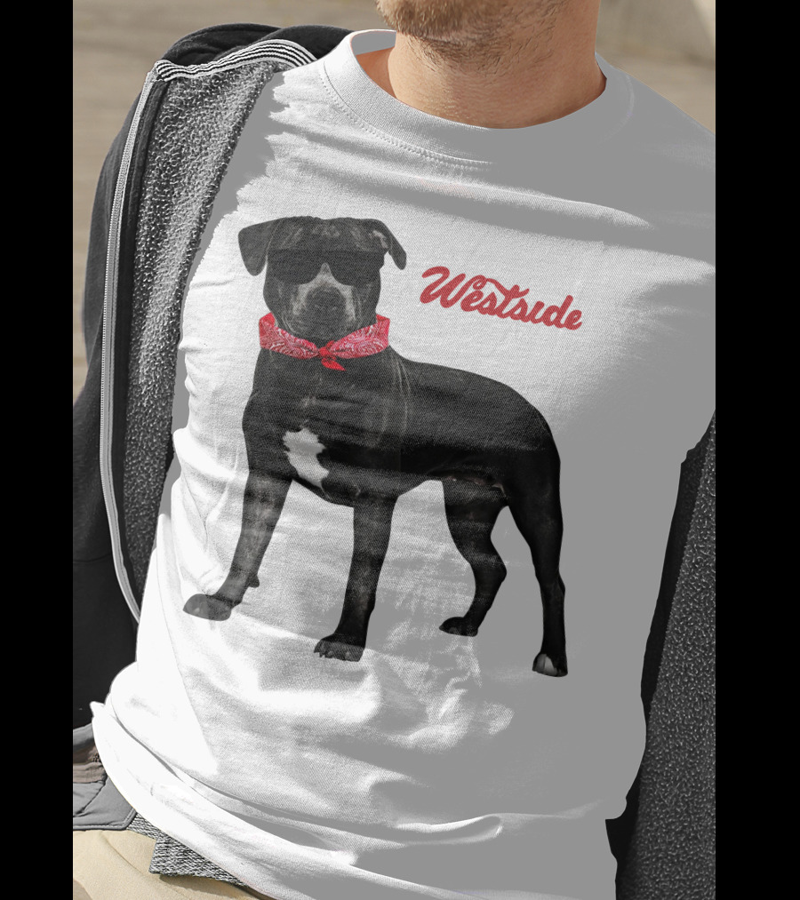 Westside Cool Dog With Sunglasses And Bandana T-Shirt