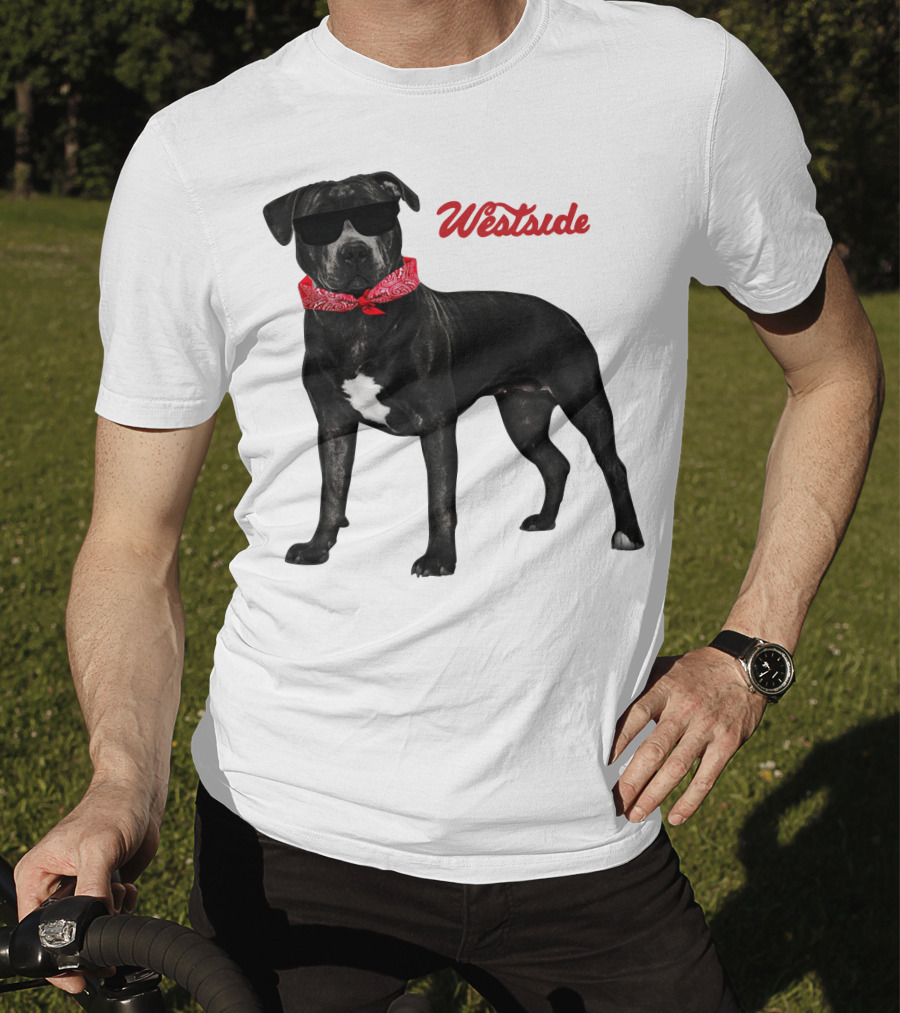 Westside Cool Dog With Sunglasses And Bandana T-Shirt