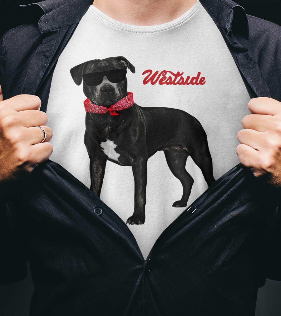 Westside Cool Dog With Sunglasses And Bandana T-Shirt