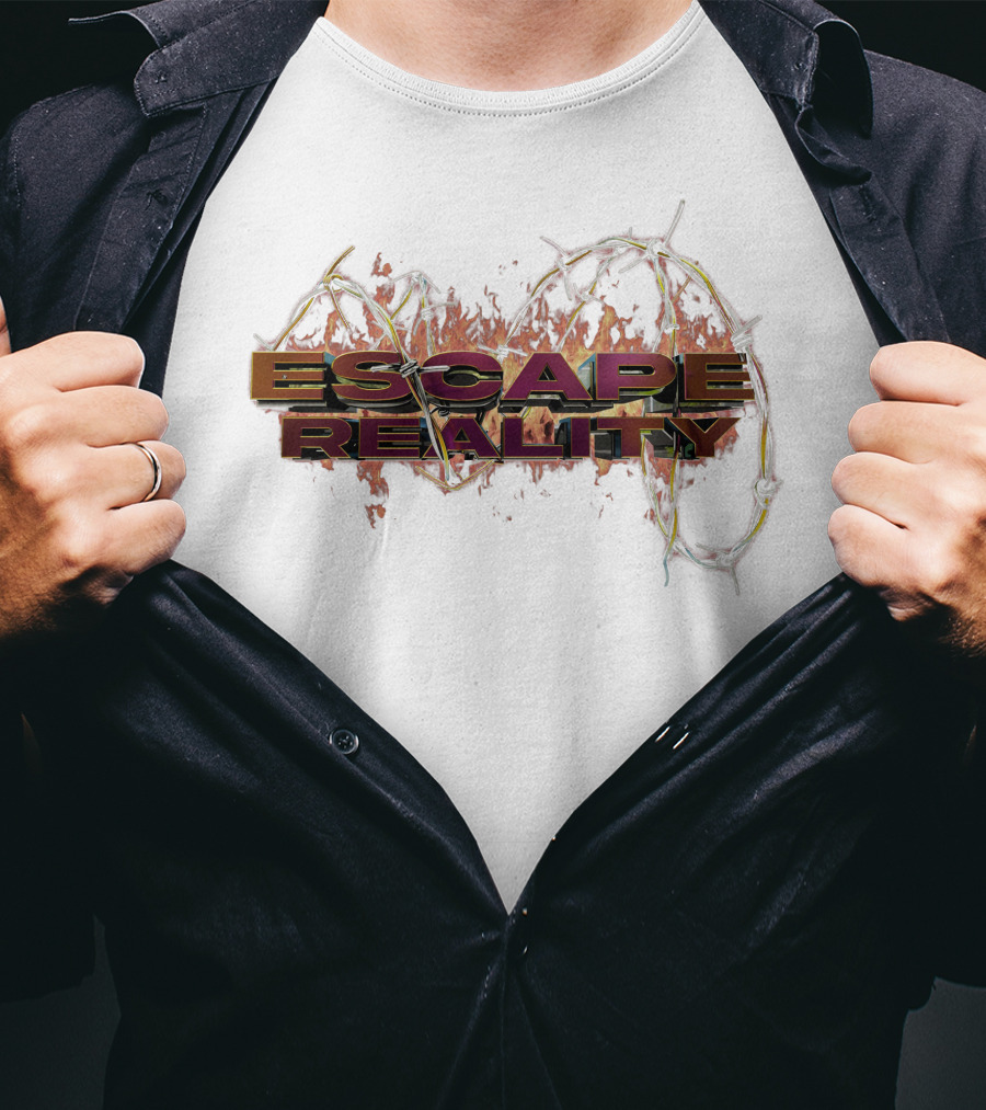 Escape Reality Barbed Wire Flames T-Shirt