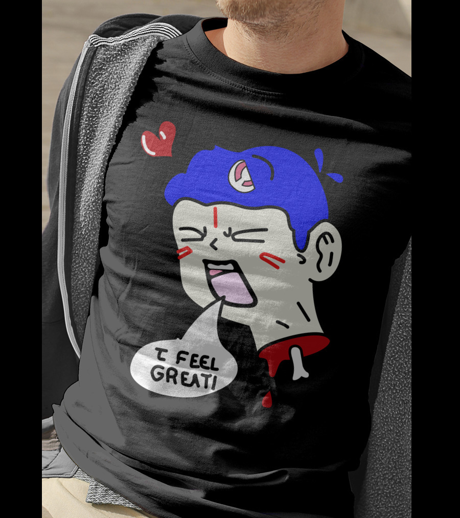 6 Dogs Merch I Feel Great Heart Cartoon Bone Droplets T-Shirt