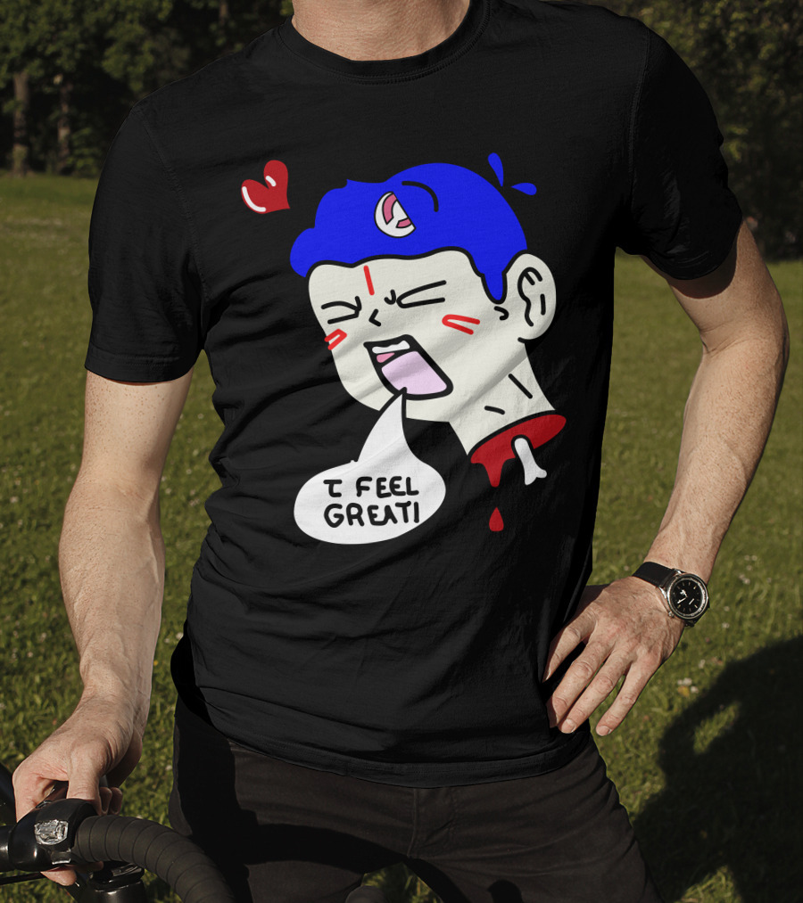 6 Dogs Merch I Feel Great Heart Cartoon Bone Droplets T-Shirt