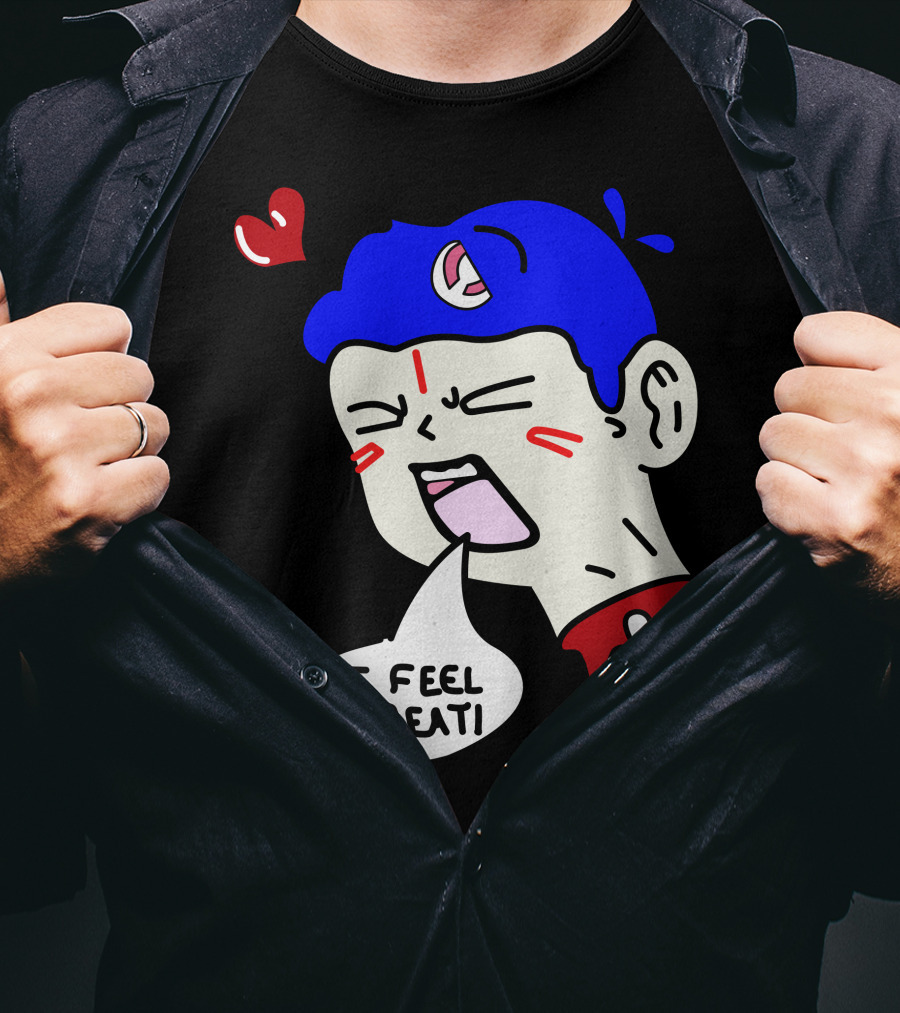 6 Dogs Merch I Feel Great Heart Cartoon Bone Droplets T-Shirt