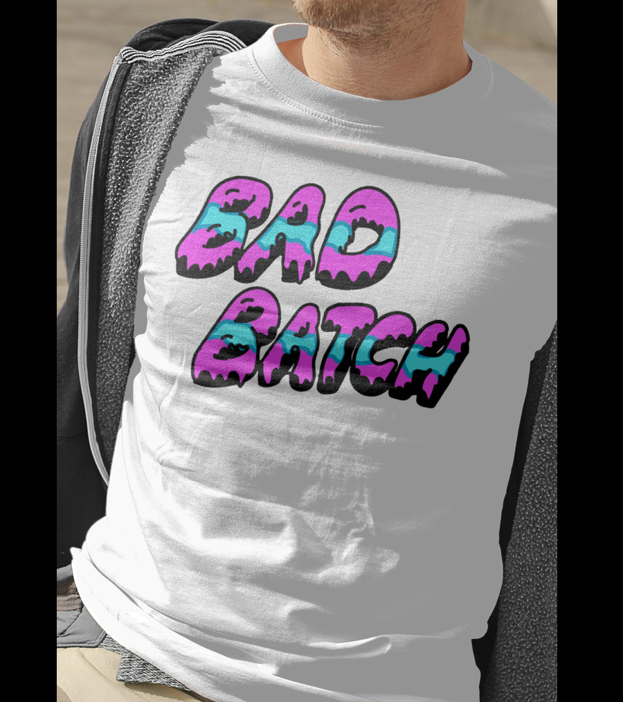 Bad Batch Dripping Pink And Blue Text T-Shirt