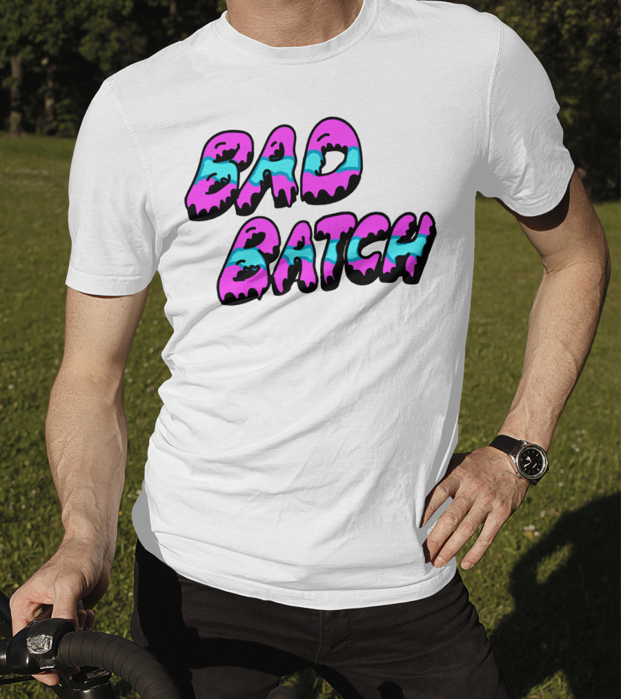 Bad Batch Dripping Pink And Blue Text T-Shirt