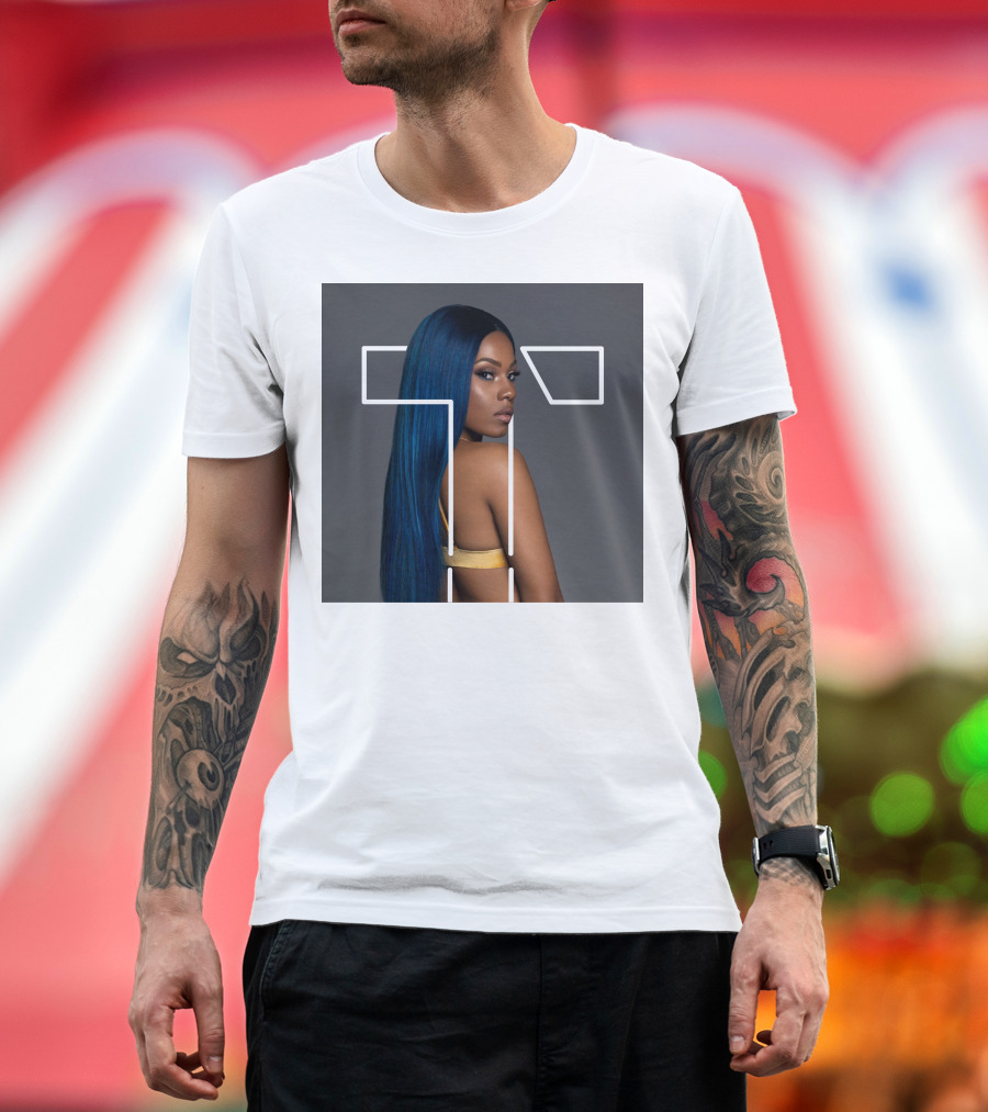 Terilisha T Silhouette Overlay with Blue Hair T-Shirt