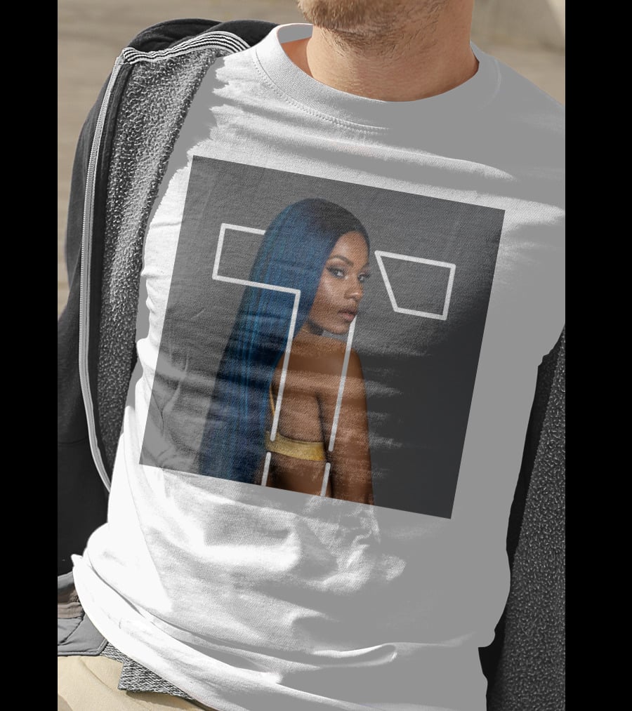 Terilisha T Silhouette Overlay With Blue Hair T-Shirt
