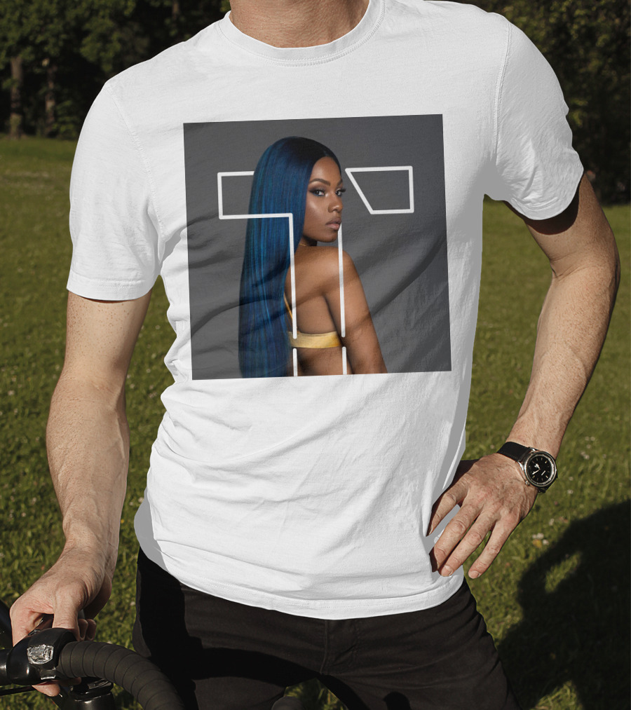 Terilisha T Silhouette Overlay With Blue Hair T-Shirt