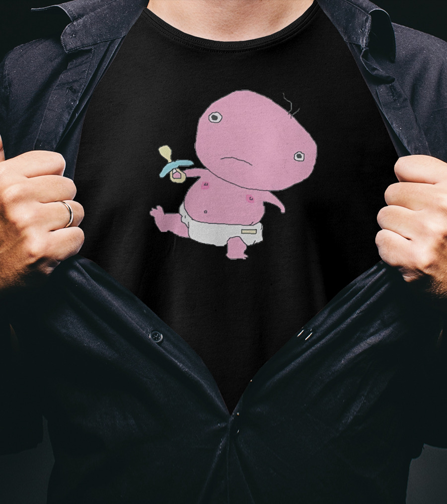 Jack Stauber Baby Character Pacifier Diaper Pink T-Shirt