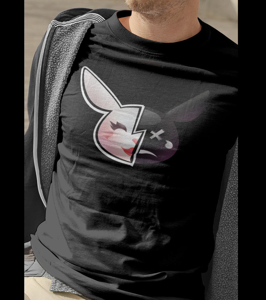 Trisha Paytas Merchandise Happy Sad Bunny Icon Split Face T-Shirt