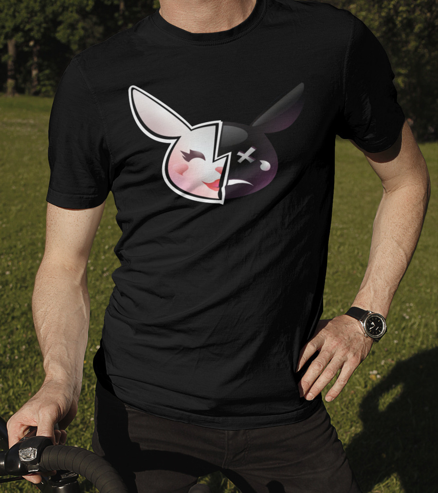 Trisha Paytas Merchandise Happy Sad Bunny Icon Split Face T-Shirt