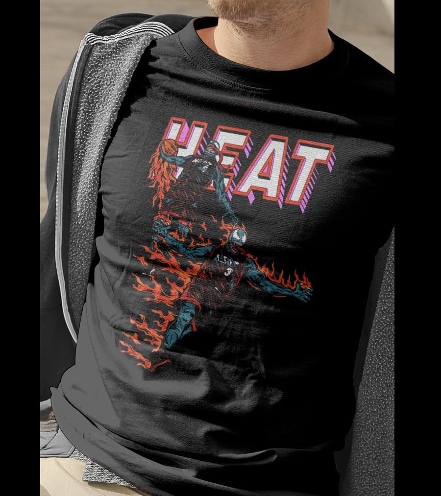 Heat Antimerch Basketball Flame Dunk Players T-Shirt