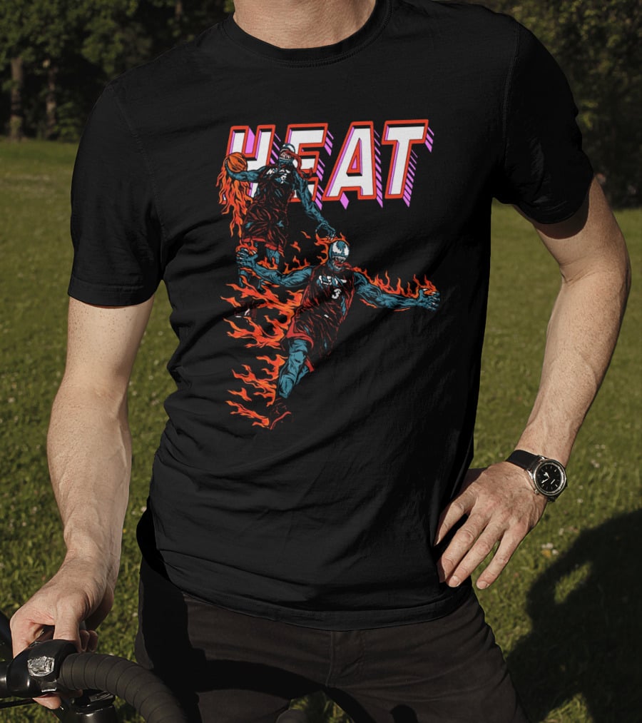 Heat Antimerch Basketball Flame Dunk Players T-Shirt