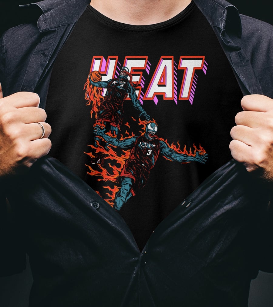 Heat Antimerch Basketball Flame Dunk Players T-Shirt