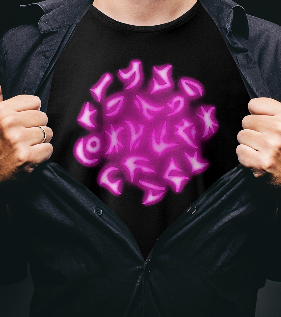 Coldplay Alien Symbols Pink Glowing T-Shirt