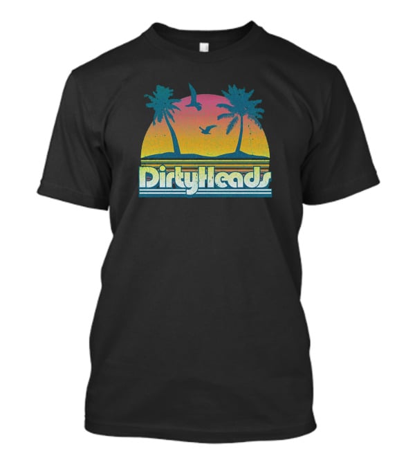 Dirty Heads Sunset Palm Trees And Birds T-Shirt