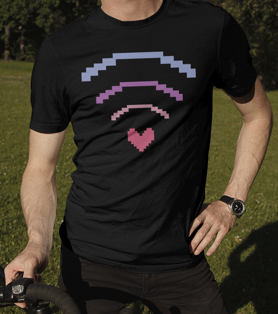 Ihascupquake Merch Pixel Heart WiFi Signal T-Shirt