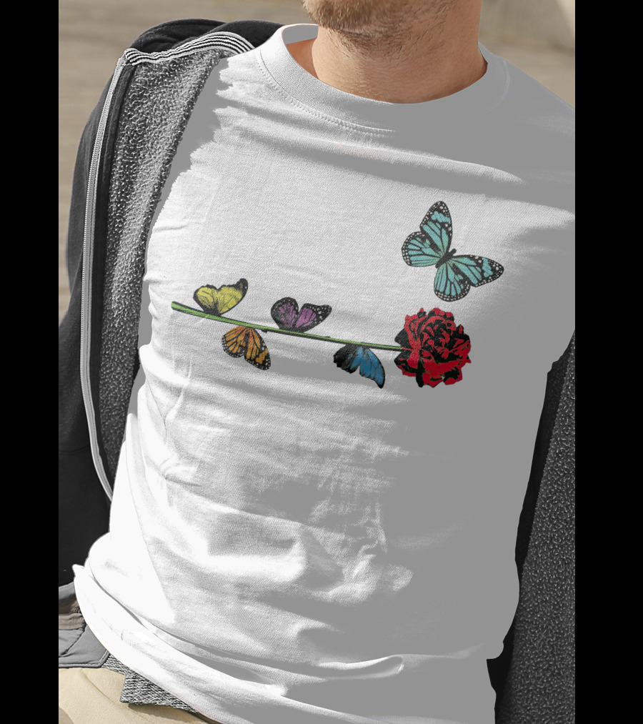 Malu Trevejo Butterflies And Rose T-Shirt