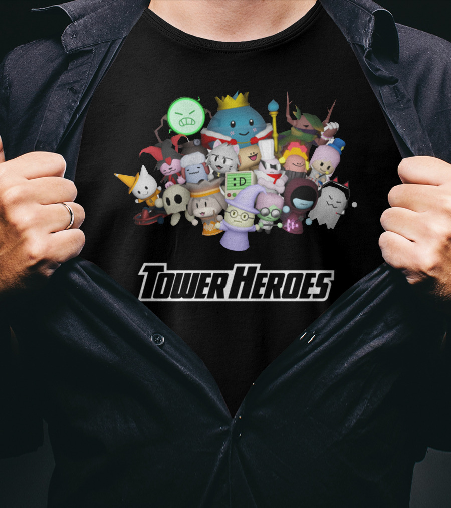 Tower Heroes Game Characters Compilation T-Shirt