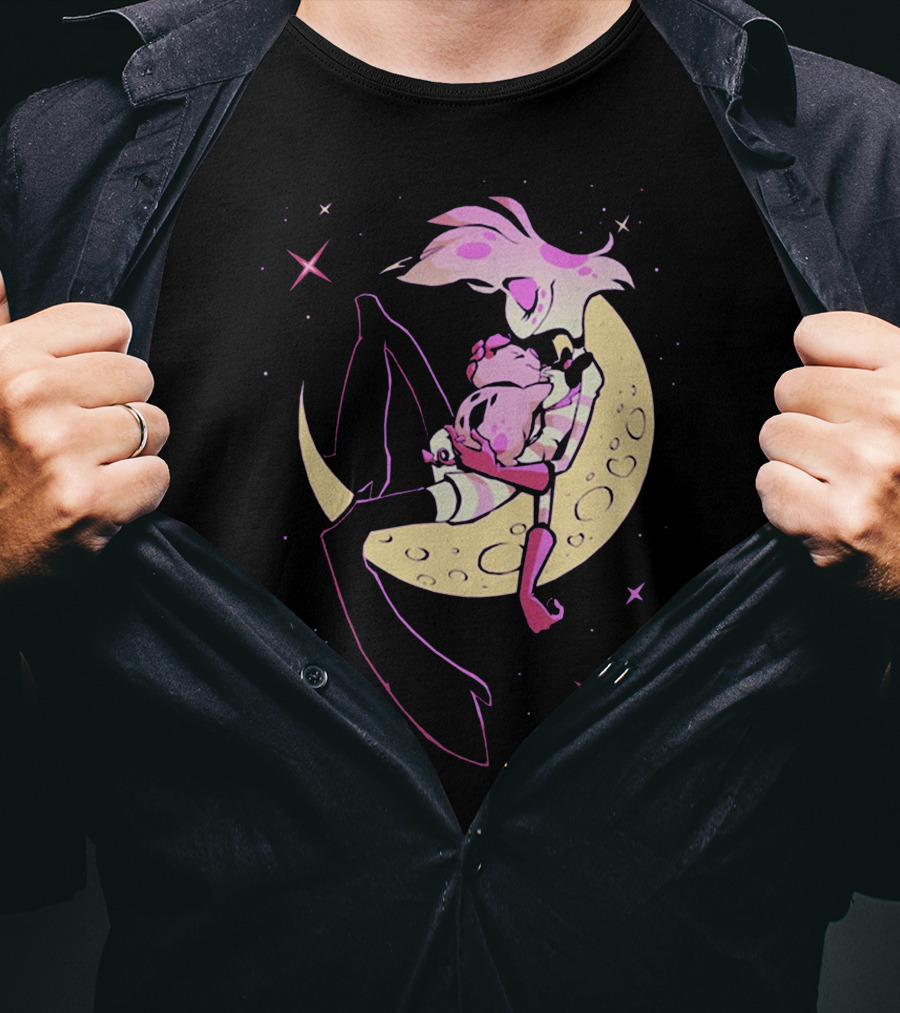 Vivziepop Moon Character Pink Starry Night Merch T-Shirt