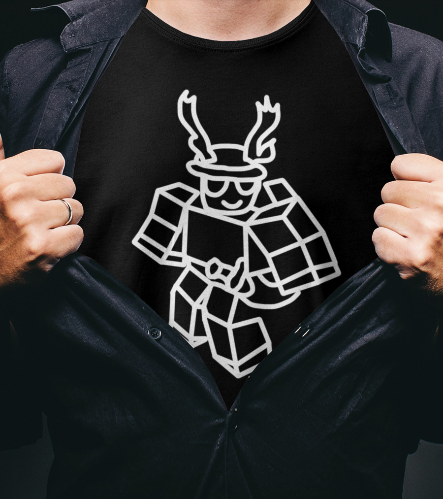 Nikilis Roblox Character Drawing With Antlers And Smile T-Shirt