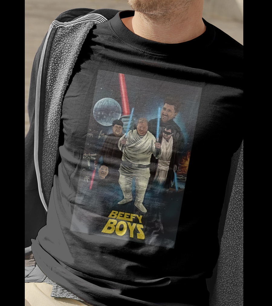Beefy Boys Parody Featuring Jeff Wittek Characters Lightsabers T-Shirt