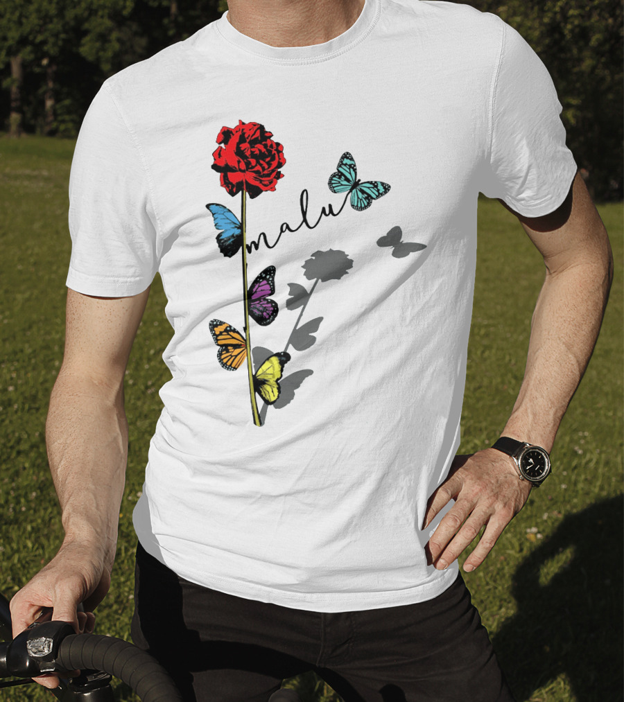 Malu Red Rose Butterflies T-Shirt