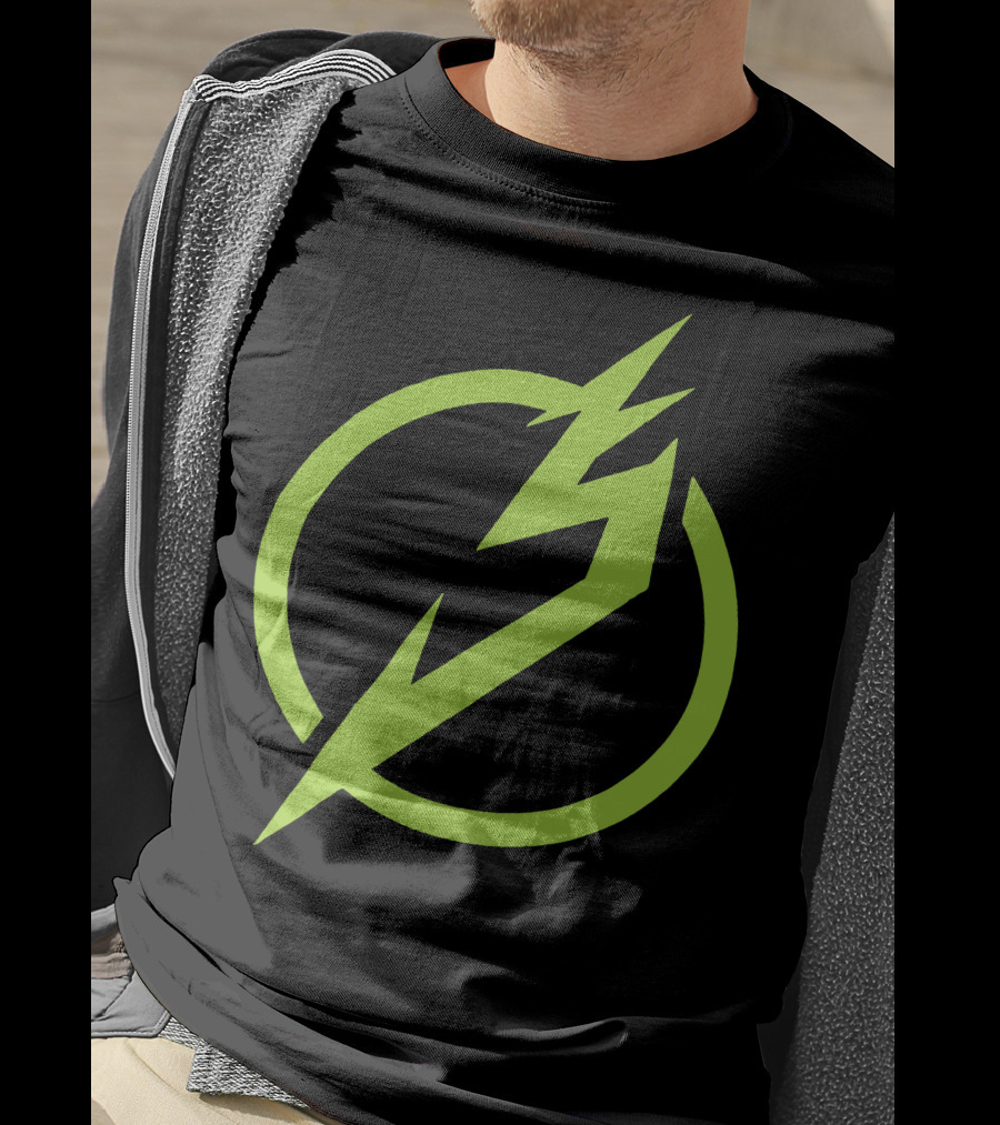 Snails Merch Electric Green Lightning Circle T-Shirt