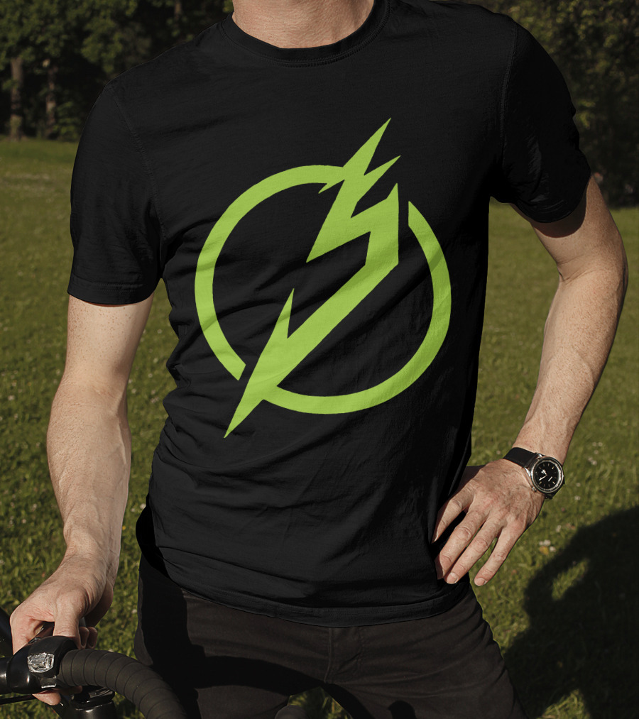 Snails Merch Electric Green Lightning Circle T-Shirt