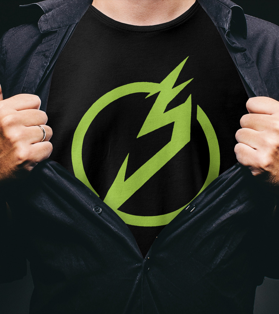 Snails Merch Electric Green Lightning Circle T-Shirt