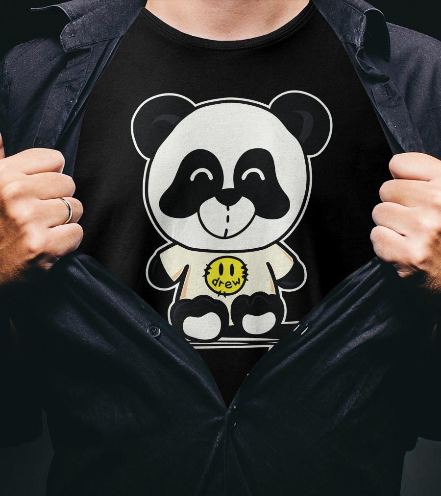 Drew House Panda Bear On Skateboard T-Shirt
